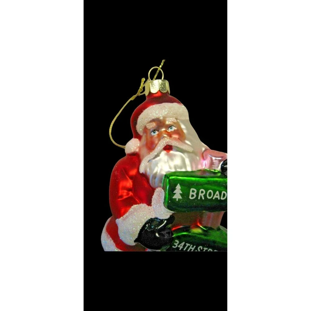 Macy’s Holiday Lane New York Santa Glass Christmas Ornament